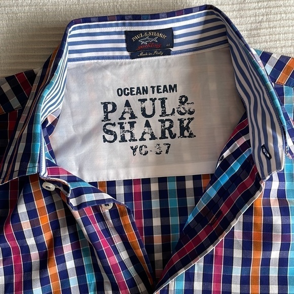 Paul & Shark Ocean Team Multicolour Check Long Sleeve Button Up Size XXL - Picture 2 of 8